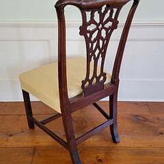 Chippendale Carved Mahogany Upholstered Seat Side Chair, 19th Century