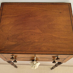English Hepplewhite Inlaid Mahogany Work Stand, 19th Century