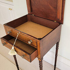 English Hepplewhite Inlaid Mahogany Work Stand, 19th Century
