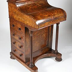 English Burl Wood Davenport, 19th Century