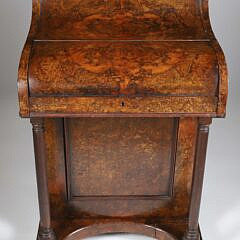 English Burr Walnut Davenport Desk, 19th Century