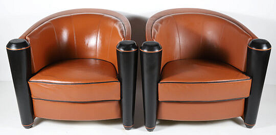 194-2574 Pair Art Deco Leather Tub Chairs A_IMG_9921 3