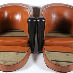 Pair of Adam Tihany 14 “Mariani” Leather Club Chairs for Pace Collection, circa 1980s