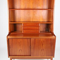 Modern Danish Teak High Secretary Bookcase, circa 1960