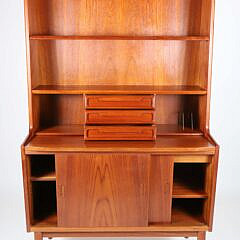 Larsens Mobelfabrik Modern Danish Teak High Secretary Bookcase, circa 1960