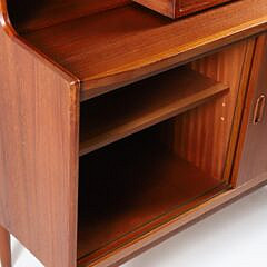 Larsens Mobelfabrik Modern Danish Teak High Secretary Bookcase, circa 1960