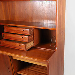 Larsens Mobelfabrik Modern Danish Teak High Secretary Bookcase, circa 1960