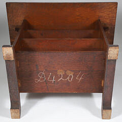 Arts and Crafts Oak Three-Shelf Trestle Table, in the Manner of Stickley Brothers, early 20th Century