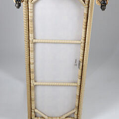 Serena & Lily Rattan and Wicker Woven Two Tier Serving Tray Cart on Wheels