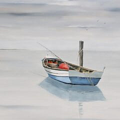 Roy Bailey Oil on Board “Lone Fishing Dory”
