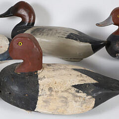 Collection of Six Carved and Painted Waterfowl Decoys, circa 1950s