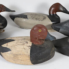 Collection of Six Carved and Painted Waterfowl Decoys, circa 1950s