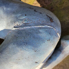 Green Patina Bronze Sculpture of a Girl Feeding a Squirrel, Limited Edition 2/10
