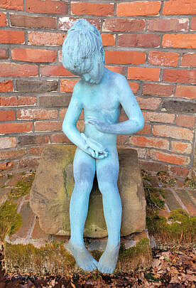 Bronze Sculpture of a Girl with a Turtle
