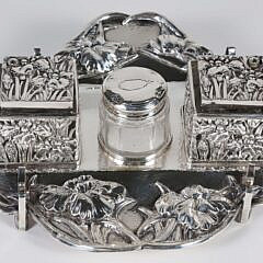 Chinese Export Silver Ink Stand, 19th Century