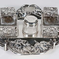 Chinese Export Silver Ink Stand, 19th Century