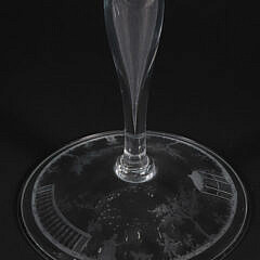 Pair of Two-Light Landscape Engraved Clear Glass Candelabra, 19th Century
