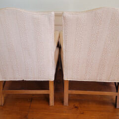 Pair of Upholstered Chippendale Style Library Armchairs