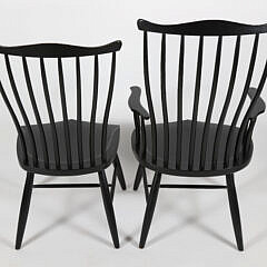 Set of Six Stephen Swift Pomfret Black Stained Dining Chairs