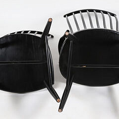 Set of Six Stephen Swift Pomfret Black Stained Dining Chairs