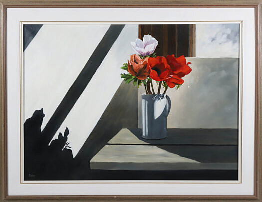 Roy Bailey Oil on Canvas "Poppies Still Life"