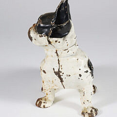 Antique Painted Cast Iron Boston Terrier Doorstop