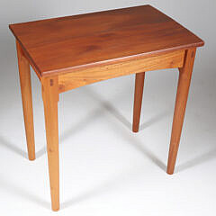 Contemporary Cherrywood Side Table and Stool by Gary Weeks & Co., Texas, circa 2009