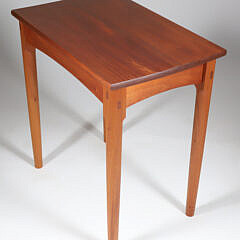 Contemporary Cherrywood Side Table and Stool by Gary Weeks & Co., Texas, circa 2009