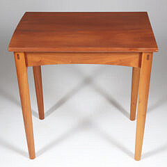 Contemporary Cherrywood Side Table and Stool by Gary Weeks & Co., Texas, circa 2009