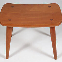 Contemporary Cherrywood Side Table and Stool by Gary Weeks & Co., Texas, circa 2009