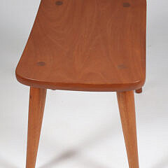 Contemporary Cherrywood Side Table and Stool by Gary Weeks & Co., Texas, circa 2009