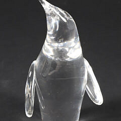 Signed Steuben Clear Glass Penguin