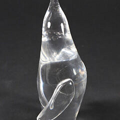 Signed Steuben Clear Glass Penguin Designed by George Thompson, 1957