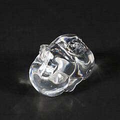 Signed Steuben Clear Glass Hand Cooler in the Form of Nestled Puppies