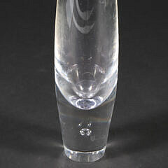 Signed Steuben Clear Glass Bud Vase with Bubble in the Stem, Designed by David Hills, 1949
