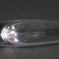 Signed Steuben Clear Glass Bud Vase with Bubble in the Stem, Designed by David Hills, 1949