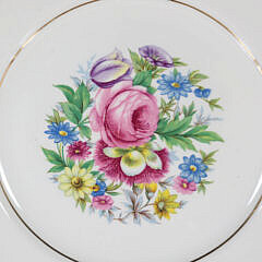 Set of Twelve English Fondeville Ambassador Ware Floral Decorated Luncheon Plates