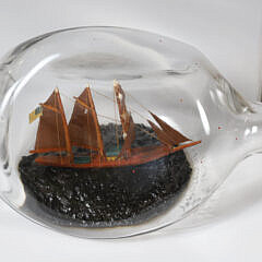 Group of Three Folk Art Ships in a Bottle