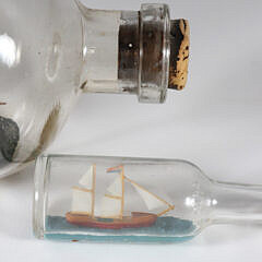 Group of Three Folk Art Ships in a Bottle