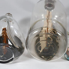 Group of Three Folk Art Ships in a Bottle