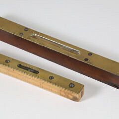 Two Antique Brass and Hardwood Levels