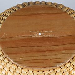 Susan Chase Ottison Round Open Swing Handle Basket, circa 2000