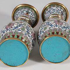 Pair of Vintage Asian Cloisonne Bud Vases