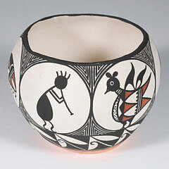 Native American, Rare Vintage Acoma Pottery Bowl