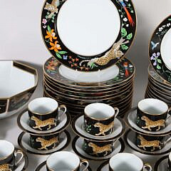 Lynn Chase “Jaguar Jungle” Porcelain Dinner Service