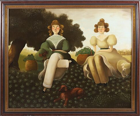 27-5515 Steve Cull Oil Sisters and Dog A_IMG_0340