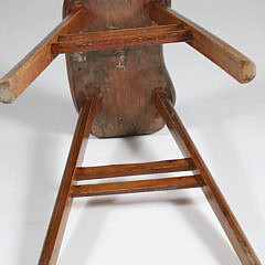 Antique Chinese Wooden Stool with Shaped Seat