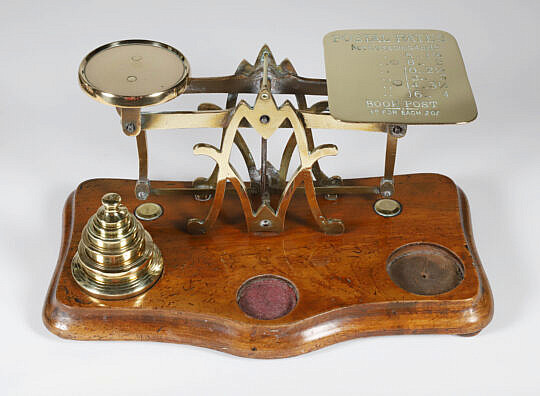 Vintage Brass Postal Rates Scale 