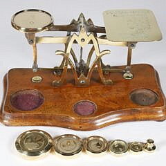 Vintage Brass Postal Rates Scale 