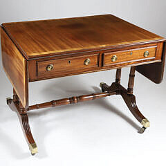 British Regency Style Mahogany Cross-Banded Sofa Table